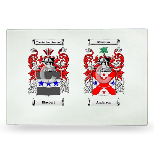 Double Coat of Arms Glass Cutting Board