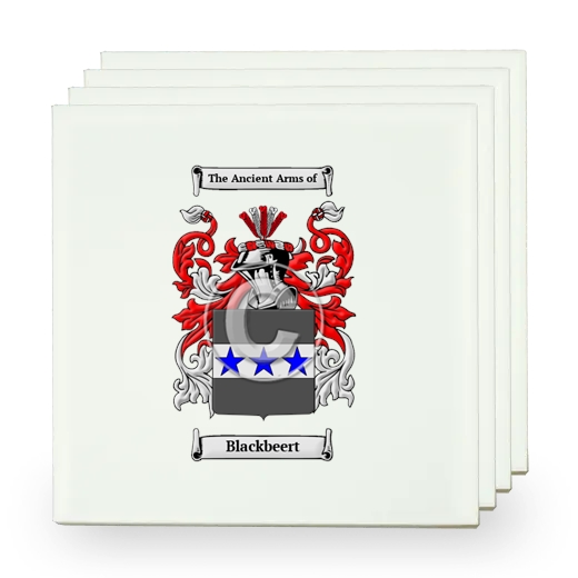 Blackbeert Set of Four Small Tiles with Coat of Arms