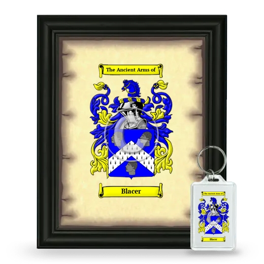 Blacer Framed Coat of Arms and Keychain - Black