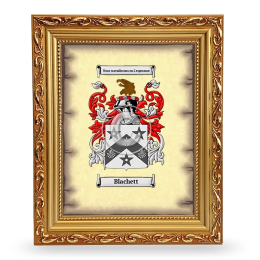 Blachett Coat of Arms Framed - Gold