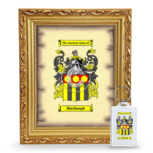 Blachaugh Framed Coat of Arms and Keychain - Gold