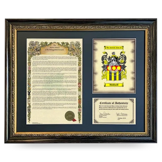 Blakhaill Framed Surname History and Coat of Arms- Heirloom