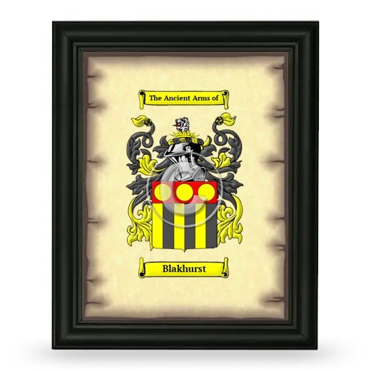 Blakhurst Coat of Arms Framed - Black