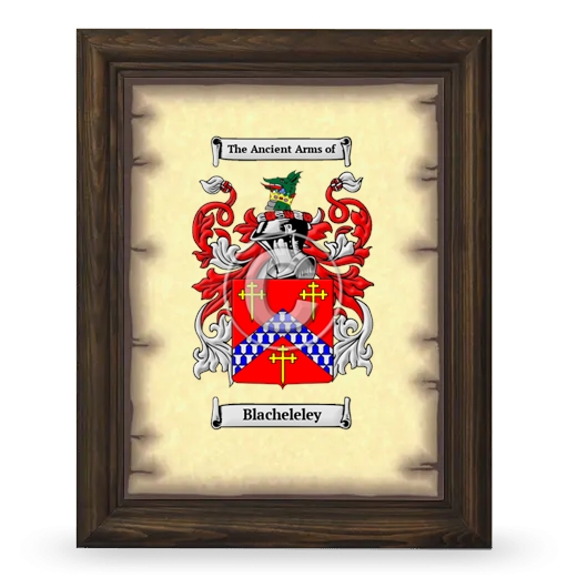 Blacheleley Coat of Arms Framed - Brown