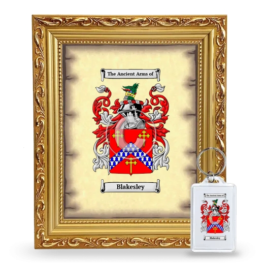Blakesley Framed Coat of Arms and Keychain - Gold