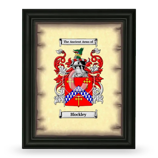 Blockley Coat of Arms Framed - Black