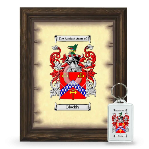 Blockly Framed Coat of Arms and Keychain - Brown