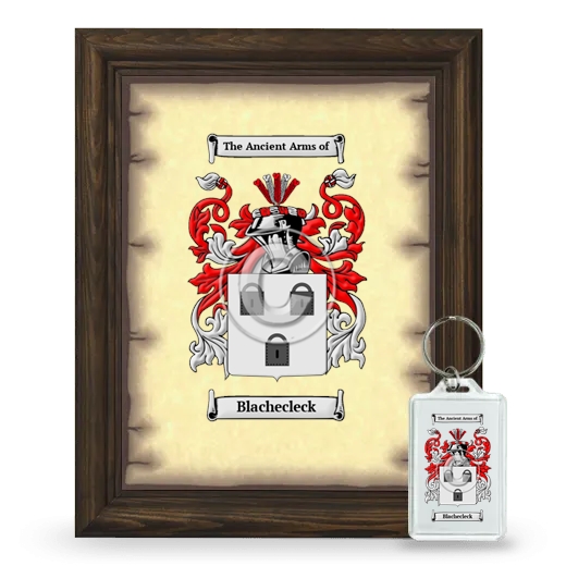 Blachecleck Framed Coat of Arms and Keychain - Brown