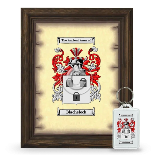 Blacheleck Framed Coat of Arms and Keychain - Brown
