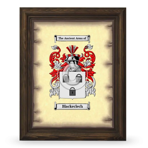 Blackeclech Coat of Arms Framed - Brown