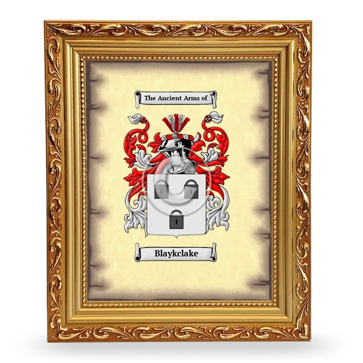 Blaykclake Coat of Arms Framed - Gold