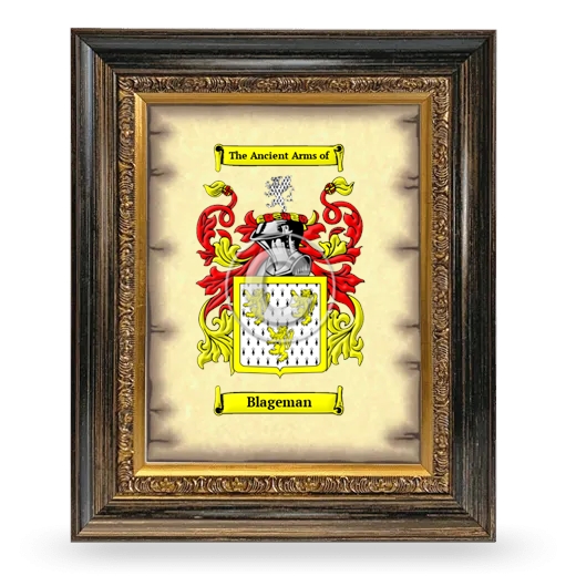 Blageman Coat of Arms Framed - Heirloom