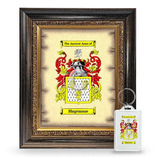 Blagemane Framed Coat of Arms and Keychain - Heirloom