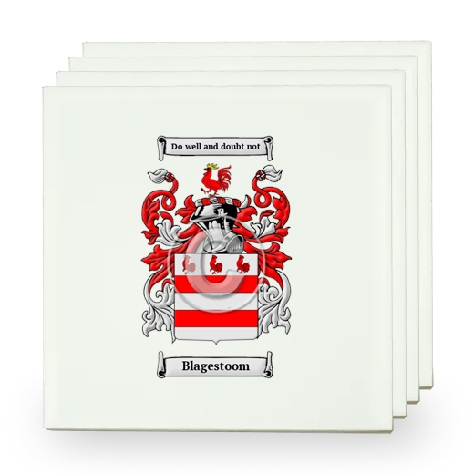 Blagestoom Set of Four Small Tiles with Coat of Arms