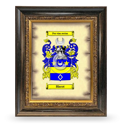 Blacot Coat of Arms Framed - Heirloom