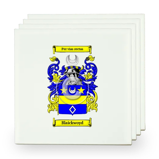 Blaickwoyd Set of Four Small Tiles with Coat of Arms