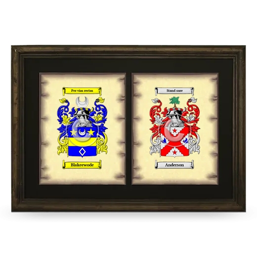 Double Coat of Arms Framed - Brown