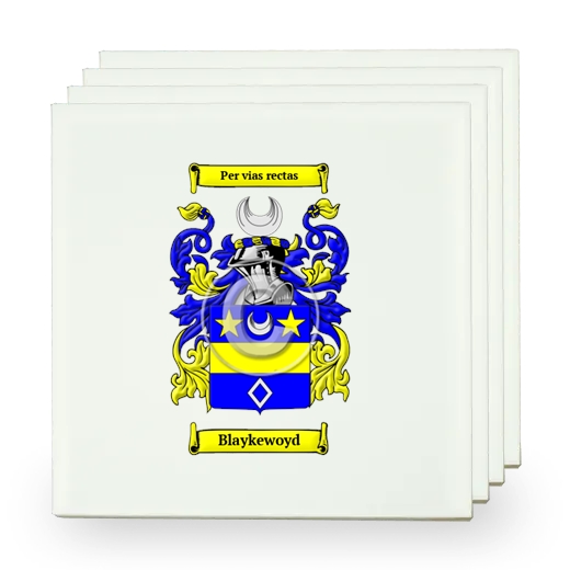 Blaykewoyd Set of Four Small Tiles with Coat of Arms