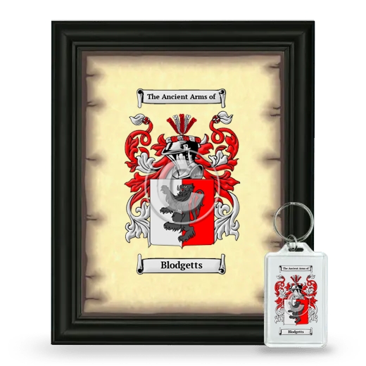 Blodgetts Framed Coat of Arms and Keychain - Black