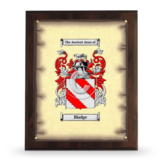 Bladge Coat of Arms Plaque