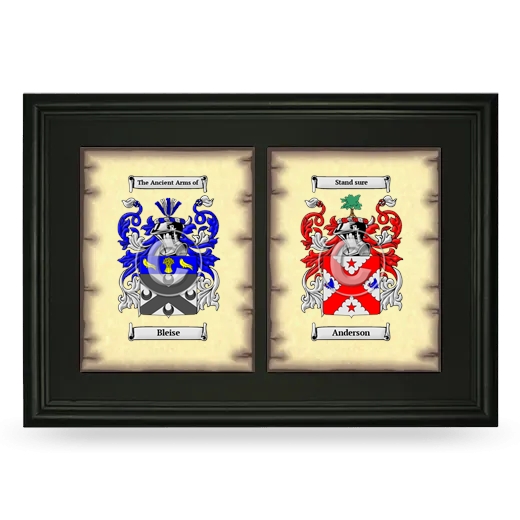 Double Coat of Arms Framed - Black