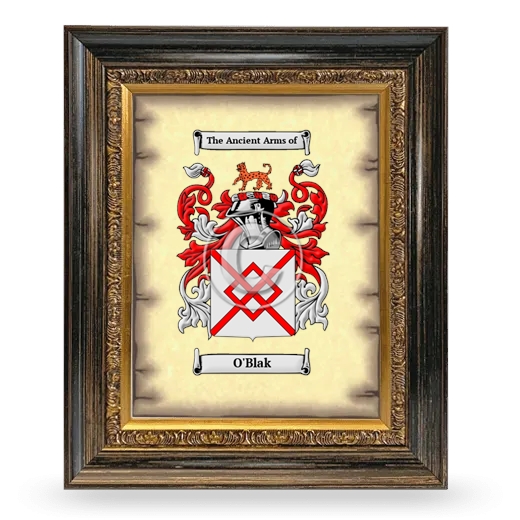 O'Blak Coat of Arms Framed - Heirloom