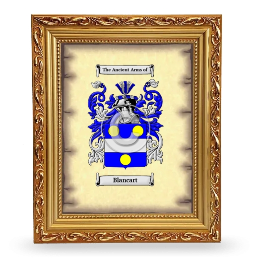 Blancart Coat of Arms Framed - Gold