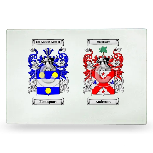 Double Coat of Arms Glass Cutting Board