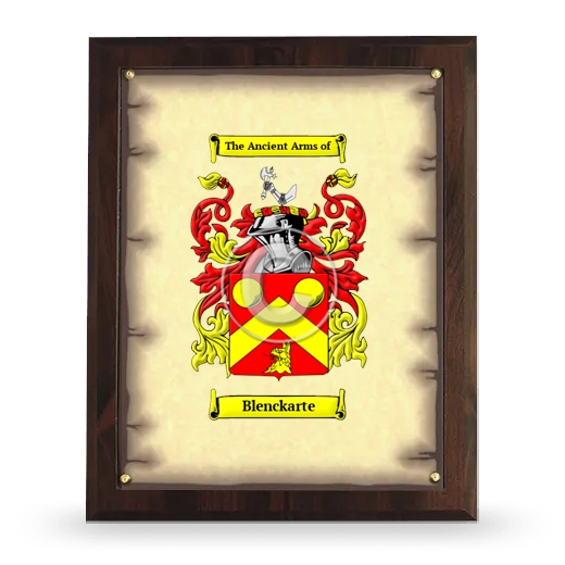 Blenckarte Coat of Arms Plaque