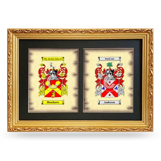 Double Coat of Arms Framed - Gold