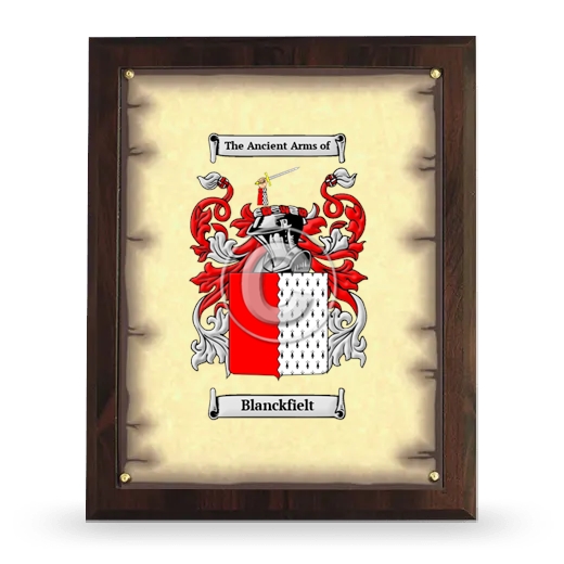 Blanckfielt Coat of Arms Plaque