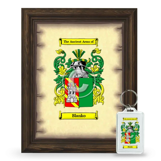 Blanko Framed Coat of Arms and Keychain - Brown