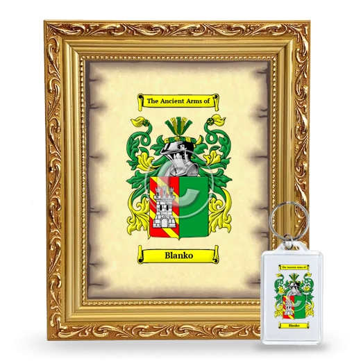 Blanko Framed Coat of Arms and Keychain - Gold