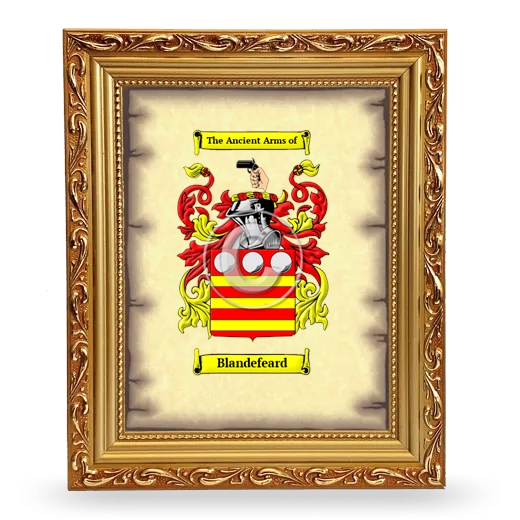 Blandefeard Coat of Arms Framed - Gold