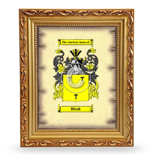 Blenk Coat of Arms Framed - Gold