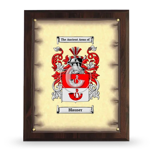 Blauser Coat of Arms Plaque