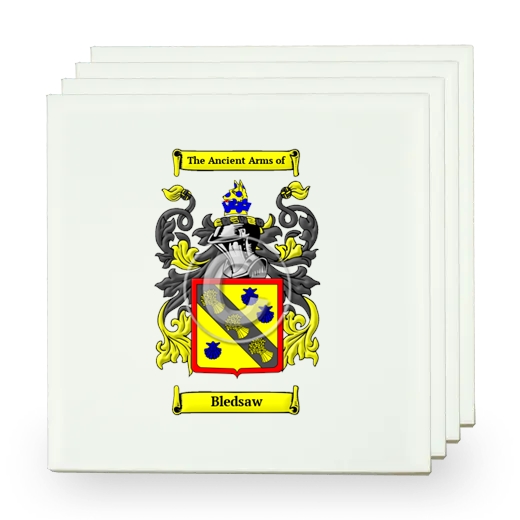 Bledsaw Set of Four Small Tiles with Coat of Arms