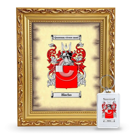 Blacho Framed Coat of Arms and Keychain - Gold