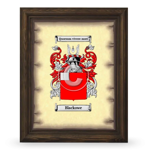 Blackowe Coat of Arms Framed - Brown