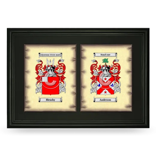 Double Coat of Arms Framed - Black