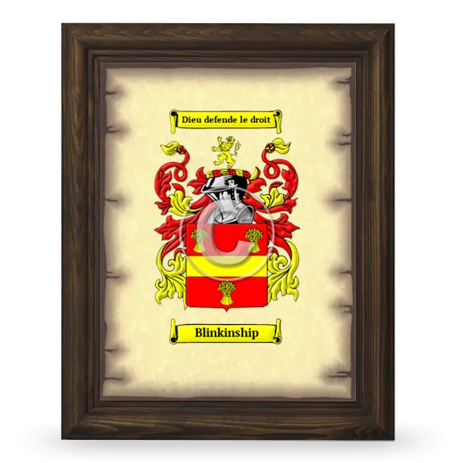 Blinkinship Coat of Arms Framed - Brown