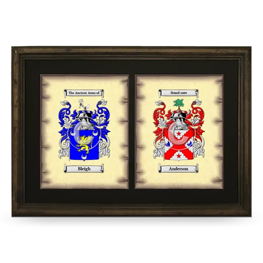 Double Coat of Arms Framed - Brown