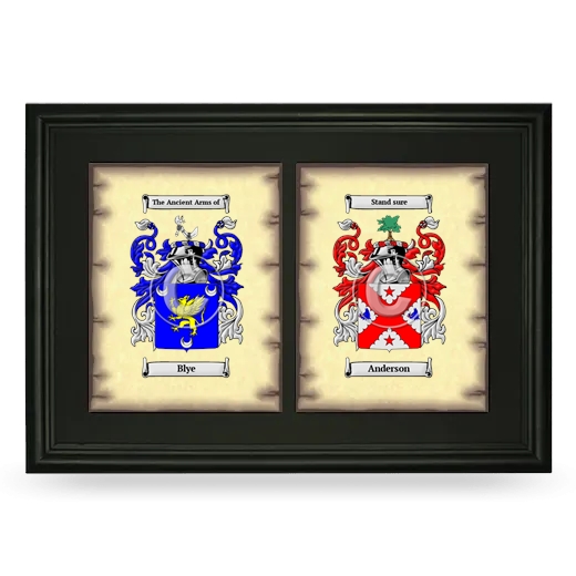 Double Coat of Arms Framed - Black