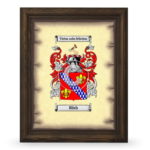 Blish Coat of Arms Framed - Brown