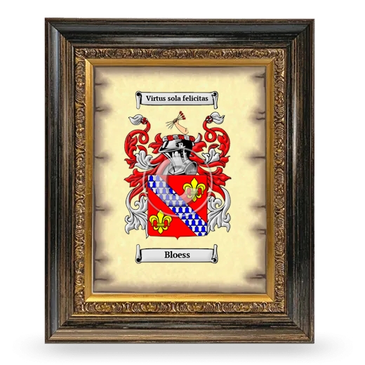 Bloess Coat of Arms Framed - Heirloom