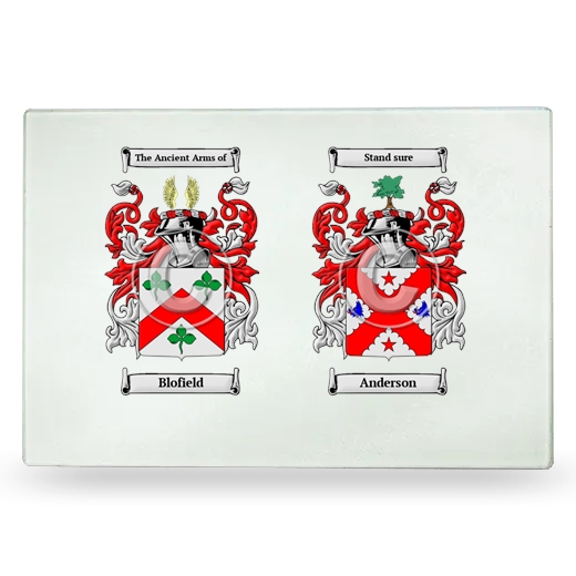 Double Coat of Arms Glass Cutting Board