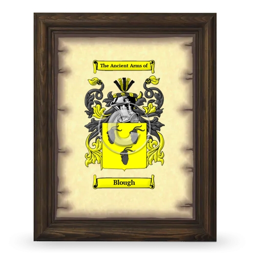 Blough Coat of Arms Framed - Brown