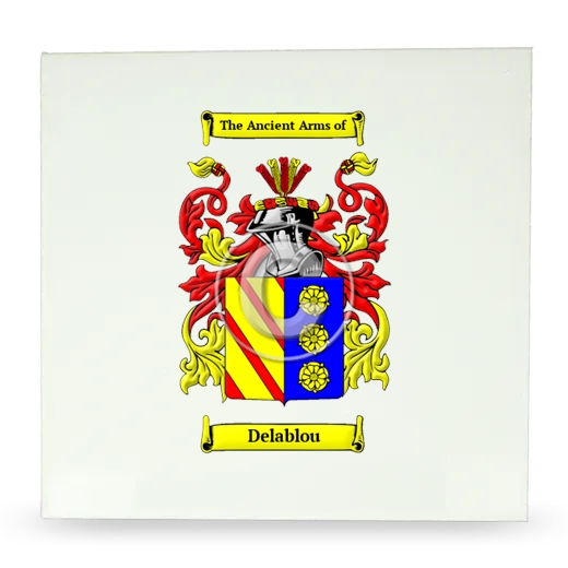 Delablou Large Ceramic Tile with Coat of Arms