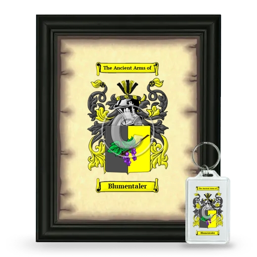 Blumentaler Framed Coat of Arms and Keychain - Black