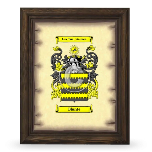 Blunte Coat of Arms Framed - Brown